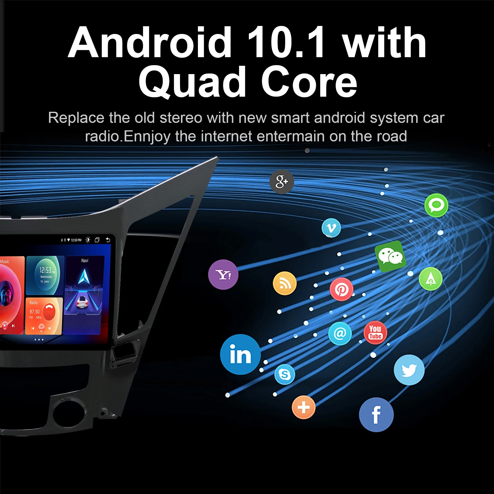 Car Android 10.1 Radio For Hyundai Sonata 2011-2013 Multimedia Player 9 inch Super High Definition 1024 x 600 Car Stereo