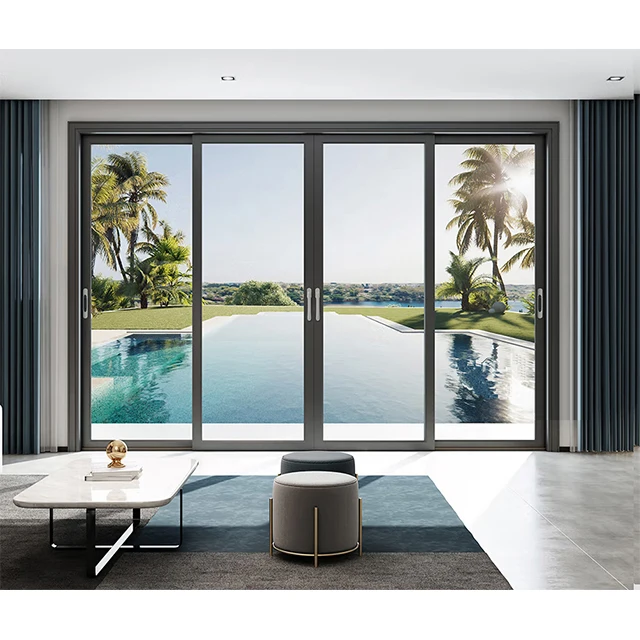 china 2024 glass panel black aluminium slim steel door sliding doors prices lists