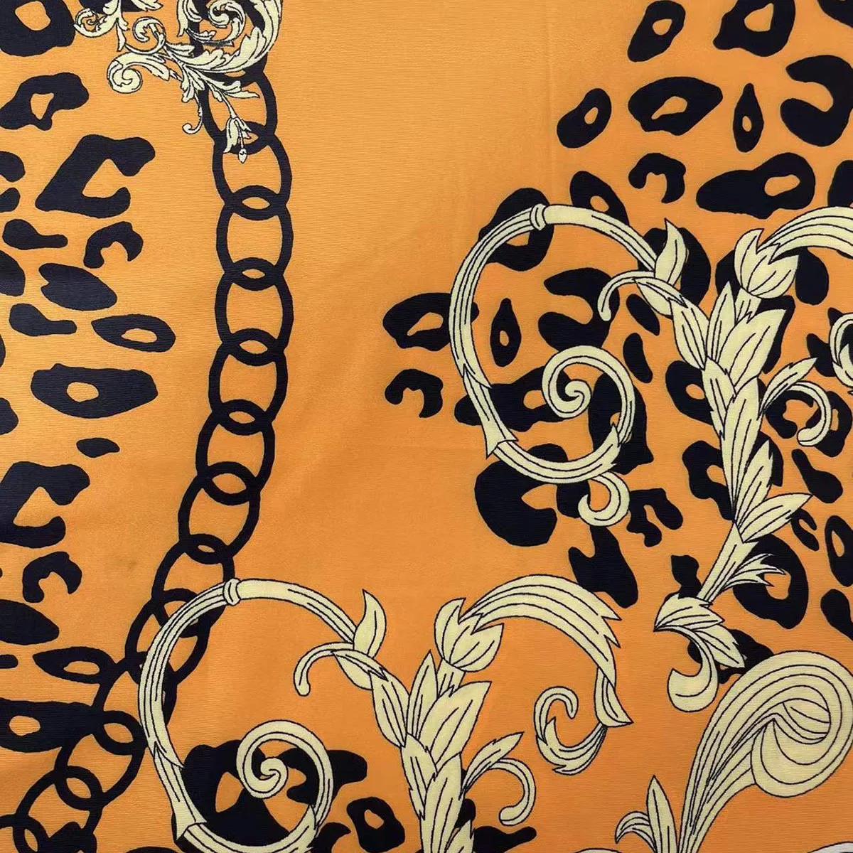 RL  customize Digital printing ethnic totem leopard print milk silk fabric Print Fabric for garment