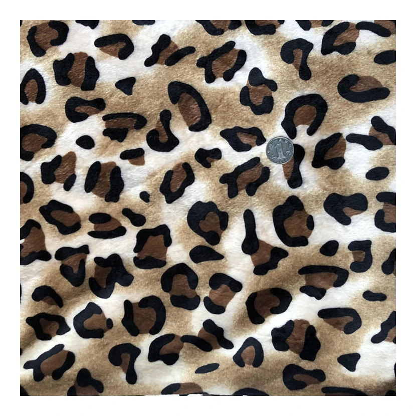 Animals Tiger Printed Design 100% Polyester Soft Short Hair Tricot Velvet Velboa Fabric