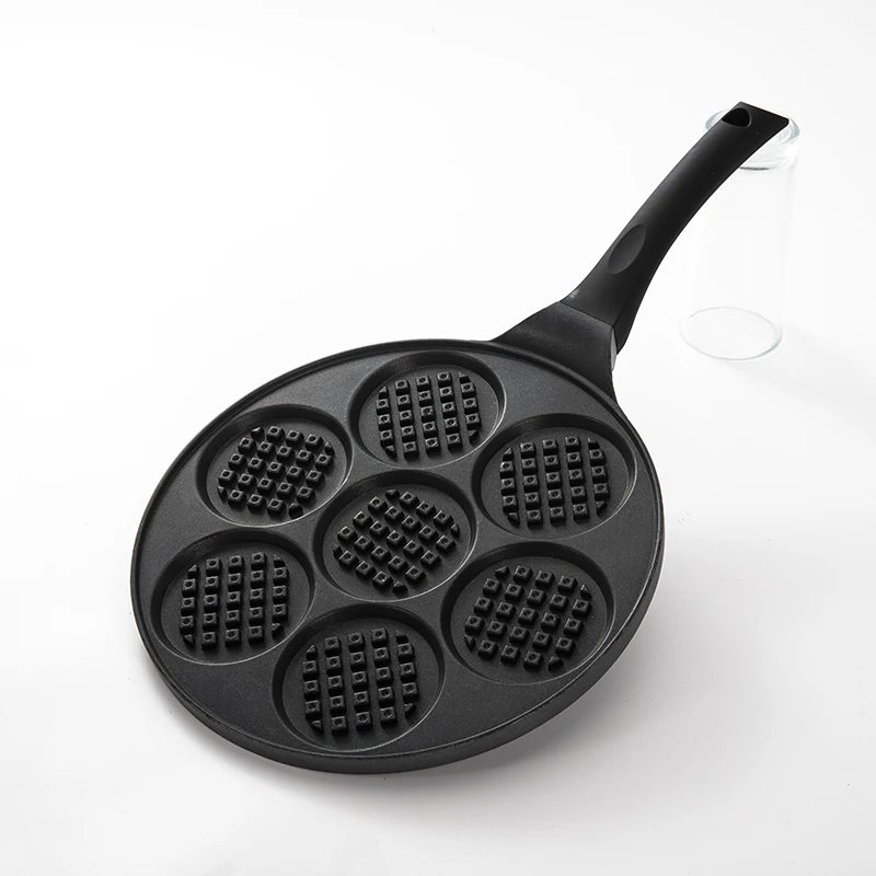Breakfast Cake Pan Cookware 7 Hole Creative Fry Pan Cartoon Mini Portable Eggs Omelette Frying Nonstick Pancake Pan