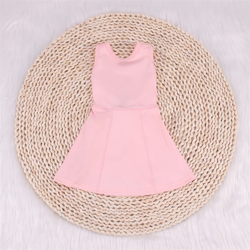 Panic Buying Baby Girls Tennis Dress Kids Athletic Workout Skirt Summer Toddler Girls Custom Color Sleeveless Fitness Yoga Dress