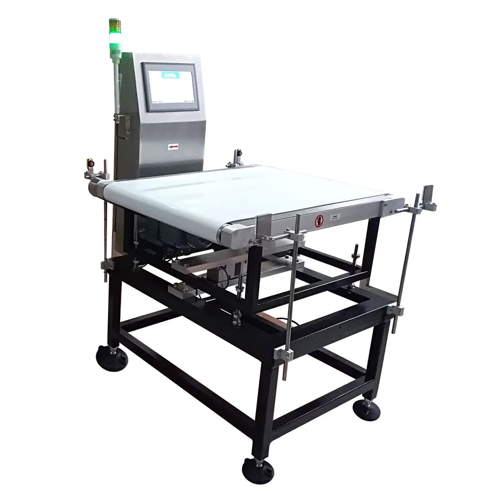Online weighing scale seafood conveyor check weigher machine factory for case