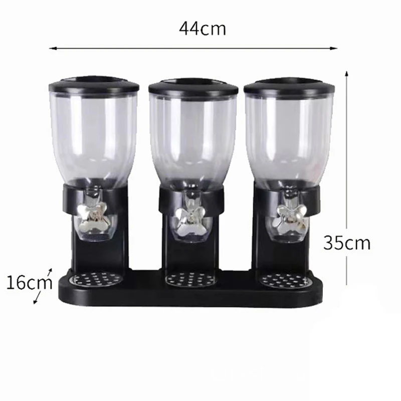 Home Breakfast Airtight Single Plastic Hotel Countertop Automatic Triple Double Dry Food Cereal Dispenser Containers