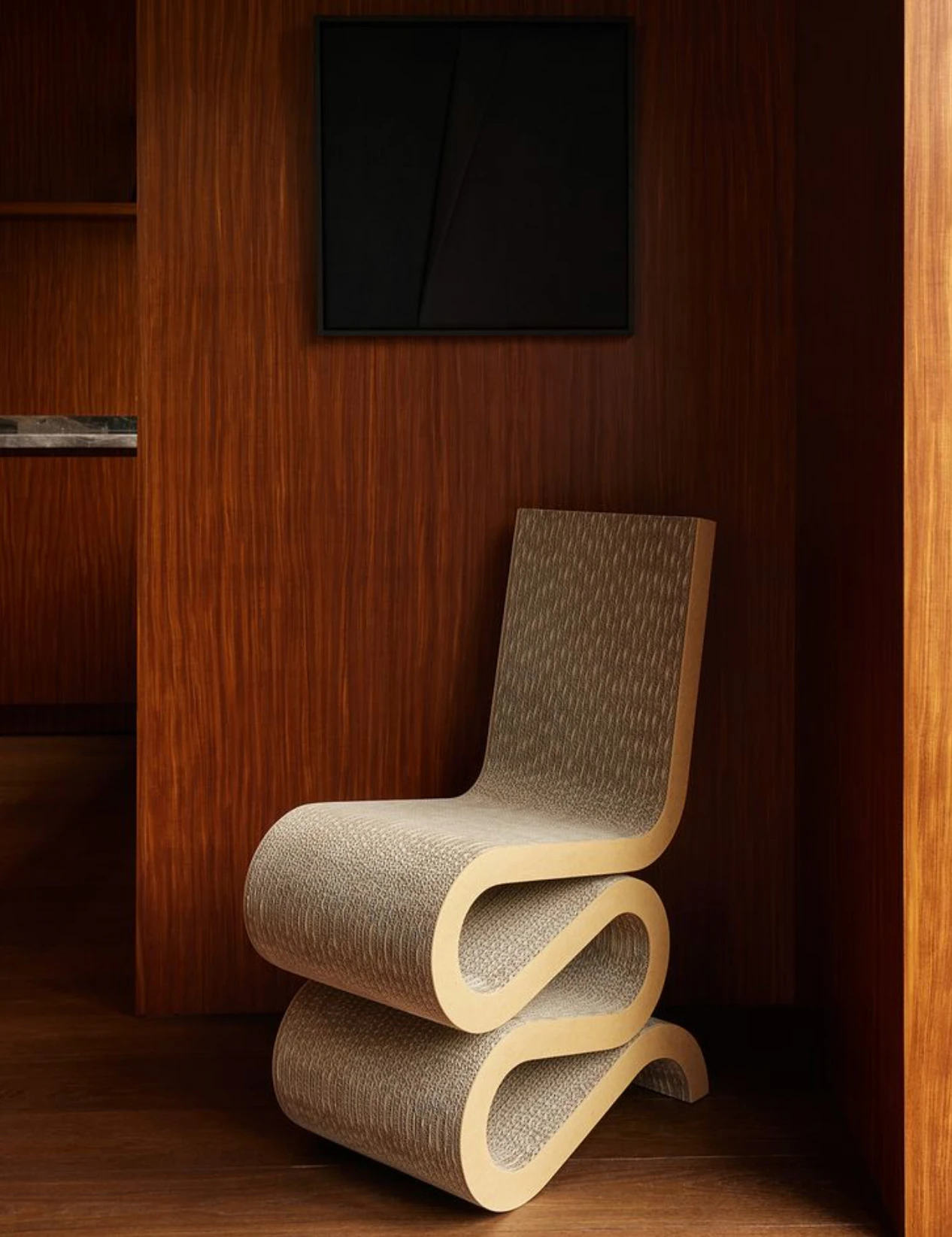 Art leisure chair made of corrugated paper