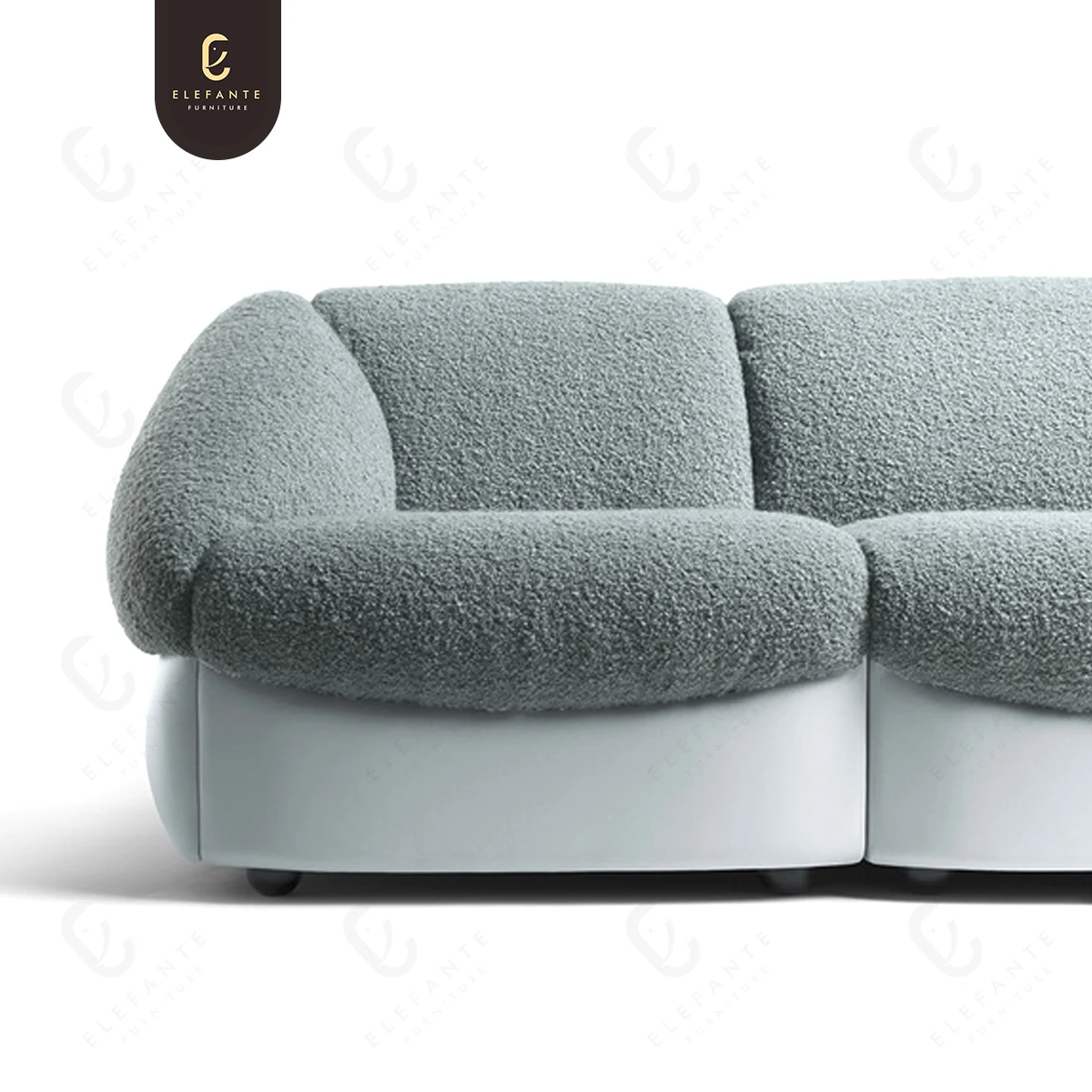 Italian Designer Light Luxury Blue Home interior Sofa De Salon Morden Huge Fabric Leather Sofa For Villa Living Room Furniture