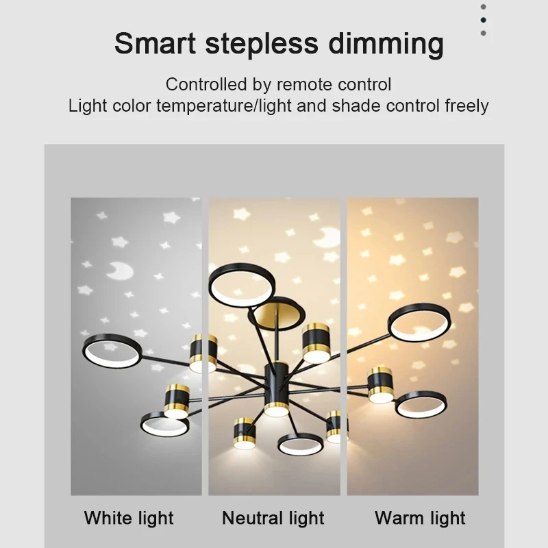 Modern LED Chandelier Lighting For Living Room Bedroom New Lamp Gold Frame Aluminum Dropshipping Indoor Fixture Light Lustres