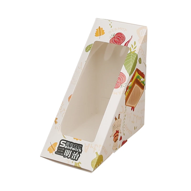 emballage triangle kraft pollution-free food grade triangle packaging raft paper box for sandwich