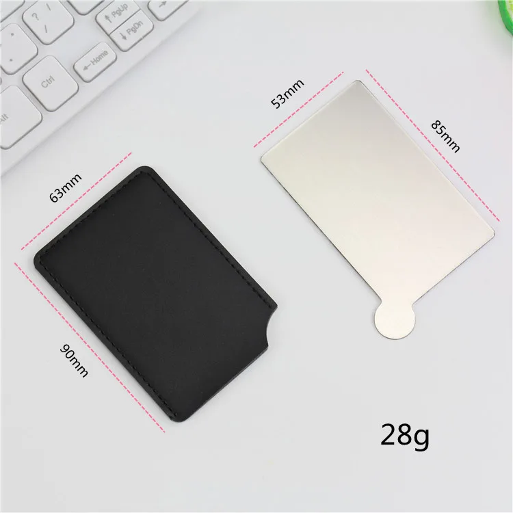 2023 New Product Stainless Steel Mirror Custom Private Label Mini Makeup Hand Hold Cosmetic Mirror Leather Pocket Mirror