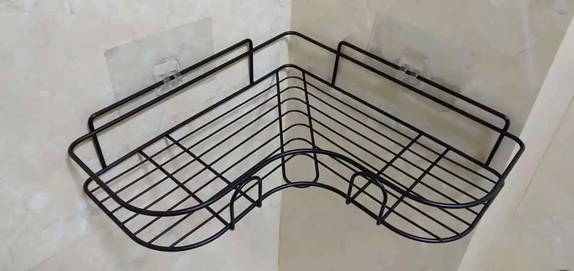 Bathroom Corner Shelf Bathroom Tripod Shelves Adhesive Kitchen Corner Racks Wall Mounted No Drilling Storage