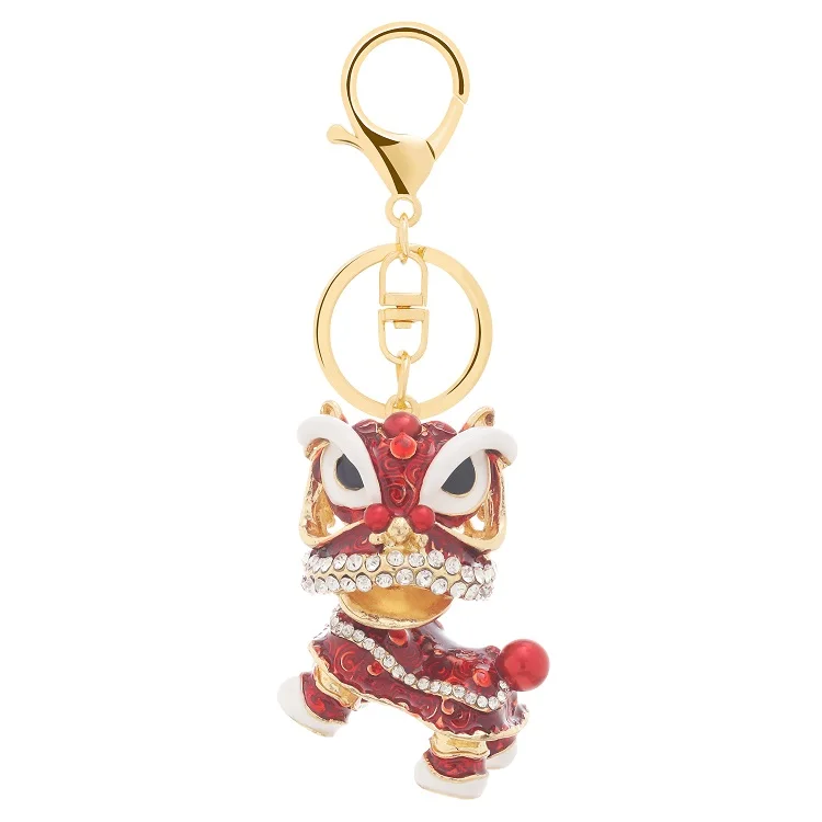 New innovative product chinese style lion keychain alloy keychain pendant boys girls gifts
