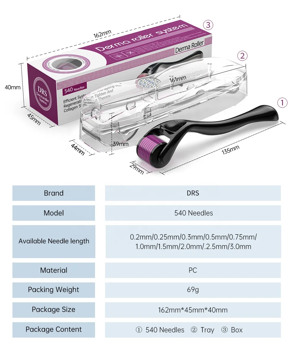 Micro Needle DRS 540 Derma Roller Microneedling Dermastamp Titanium Dermapen For Beauty Salon Skin Repair Beard Hair Growth
