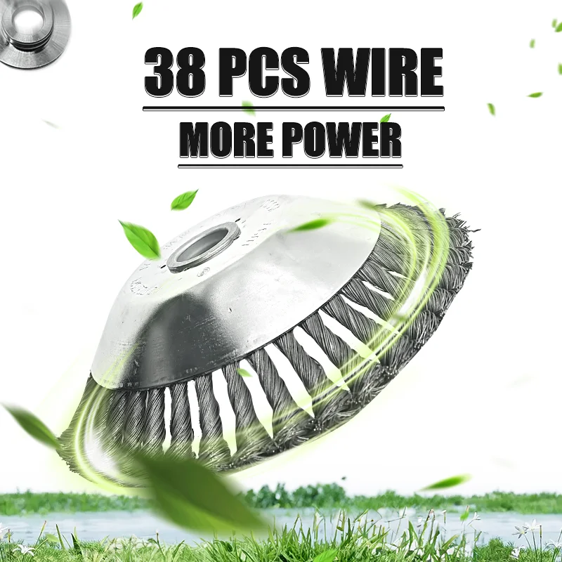 Garden Tool Brush Cutter Head Lawn Mower Grass Trimmer Weeding Head Steel Wire Wheel Garden Weed Brush steel brush