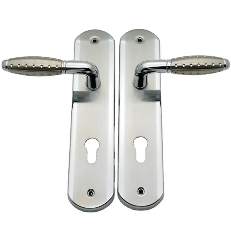 Алюминиевая ручка, железная пластина, совместимая дверная ручка, дверная ручка, ручка большого размера, ручной замок