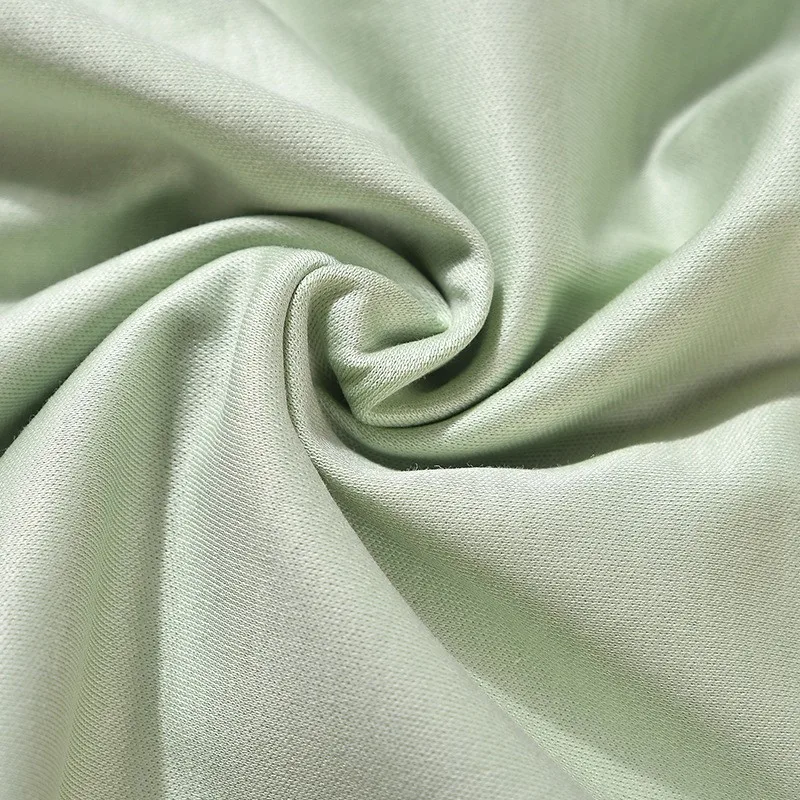 High quality custom color plain dye breathable 95% Cotton 5% Spandex  t shirt jersey knitted single jersey fabric