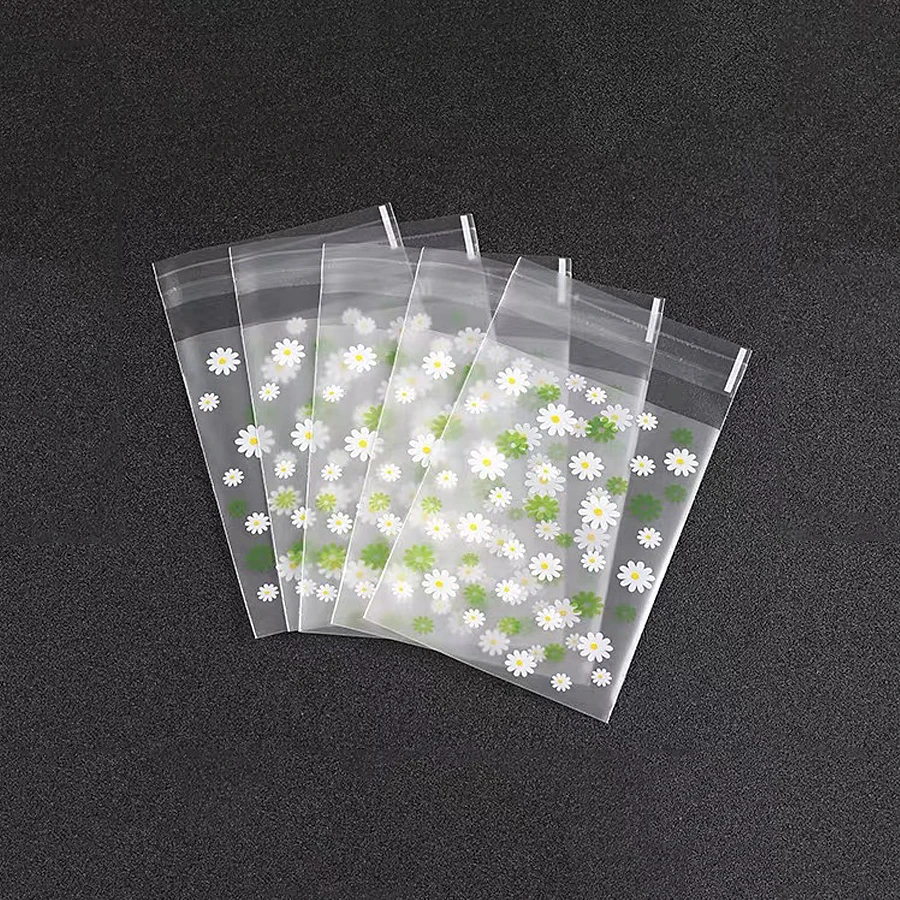 Wholesale Custom Printed Opp Self Adhesive Bags Clear Transparent Jewelry Plastic Bags With Printing Heart Shaped Pattern