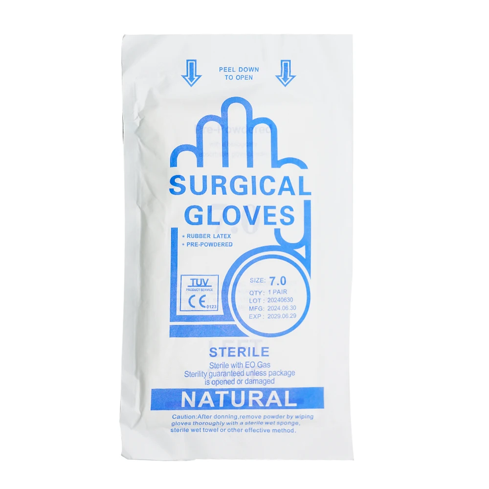 Factory Sales Glove Medic Disposal Plastic Disposable Polythene Gloves Latex Palm Individually Wrapped Medical Gloves