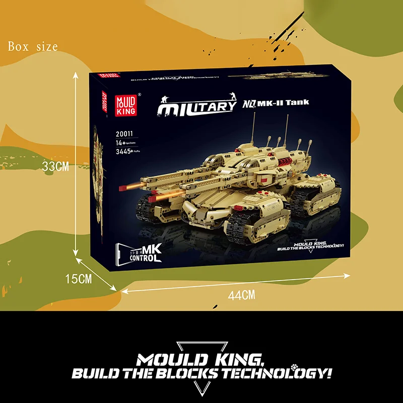 Формы king 20011S технические игрушки MOC моторизованный мамонтовый бак модель сборки RC игрушка кирпич рождественские подарки наборы строительных блоков