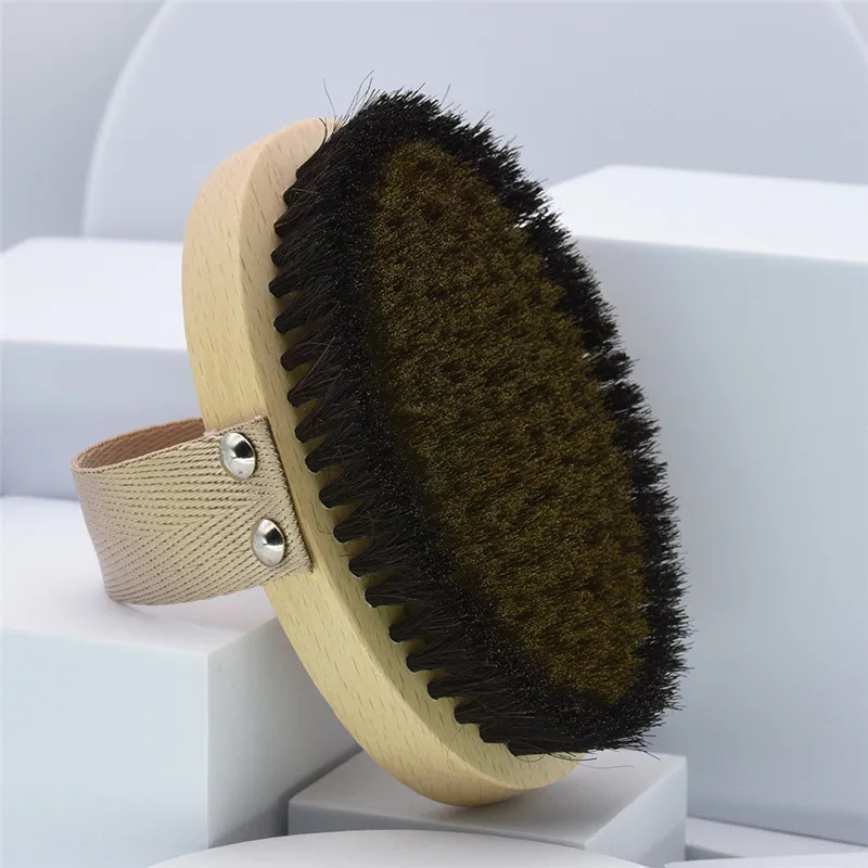 2024 New Style Natural Home Spa Vegan Body Scrub Long Handle Wooden Cleansing Beauty Bath Brush Private Label