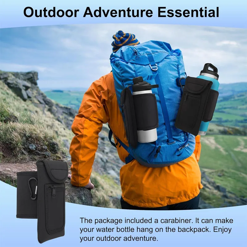 Wholesale Custom Neoprene Magnetic Water Bottle Non-Slip Bottle Bags with Phone Pocket