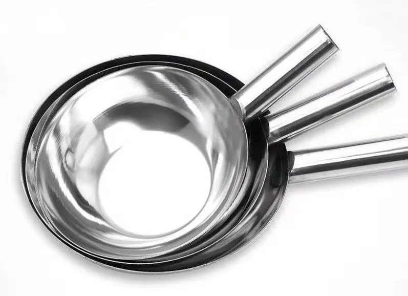Perfect Quality Premium Stainless Steel Wok Flat Bottom Asian Home Cooking Needs Stainless Steel Wok