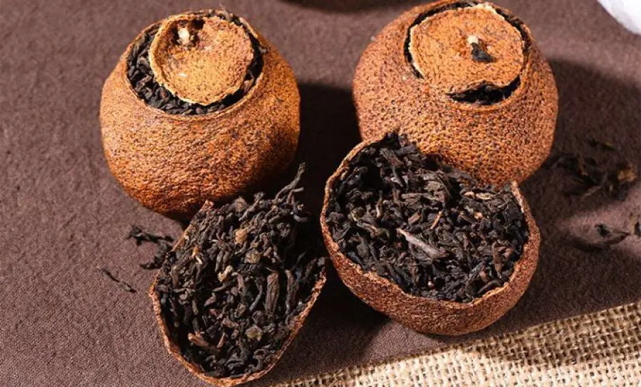 China Puer Suppliers Fermented Puer Tea Cake Puerh Tea Raw Leaf Dried Tangerine Peel Orange Puerh Tea