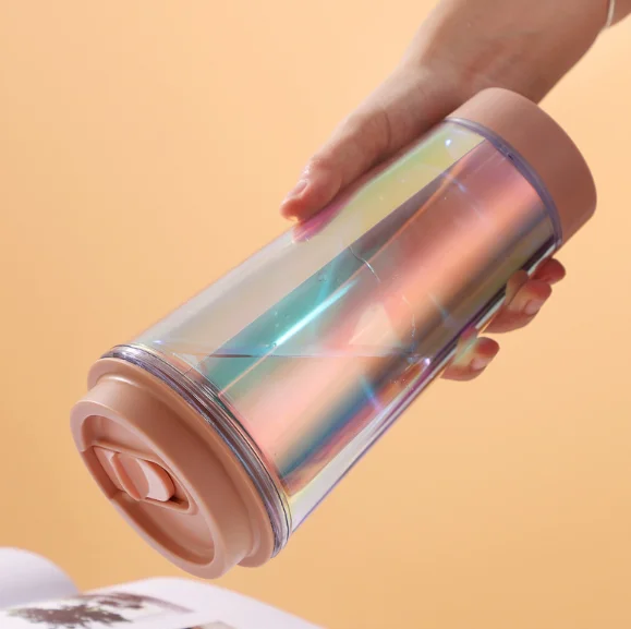 High-Value Gradient Color Plastic Luminous Cup Direct Drinking Water and Student Coffee Cup for Tea Usage