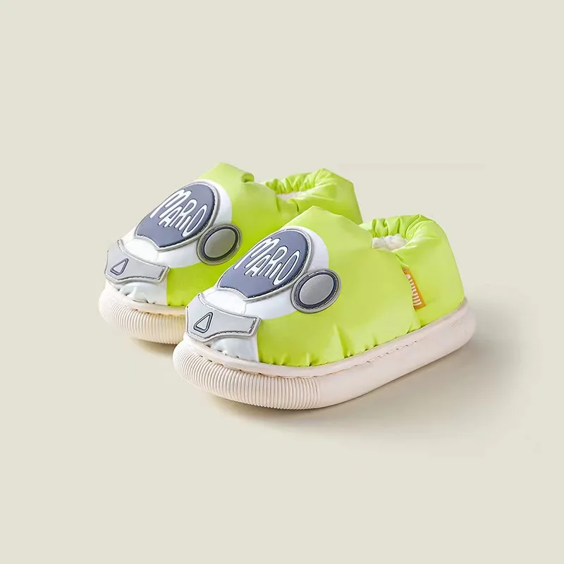 Spaceman Cartoon Boys Girls Anti Slip Thicken Sole Down Cloth Waterproof 2022 Winter Shoes For Kids