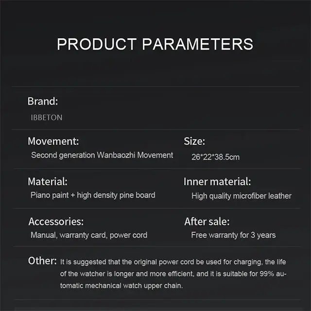 Fingerprint Unlock  Luxury Silent Golden Digital Automatic Watch Winder Safety case