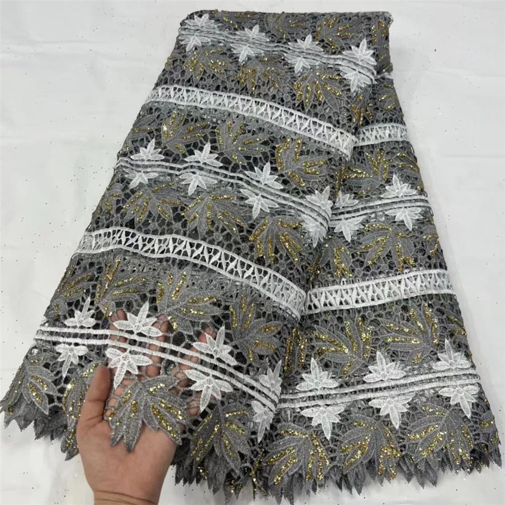 African lace lovely design high quality water soluble ladies skirt fabric wholesale good price 5 yards guipure lace