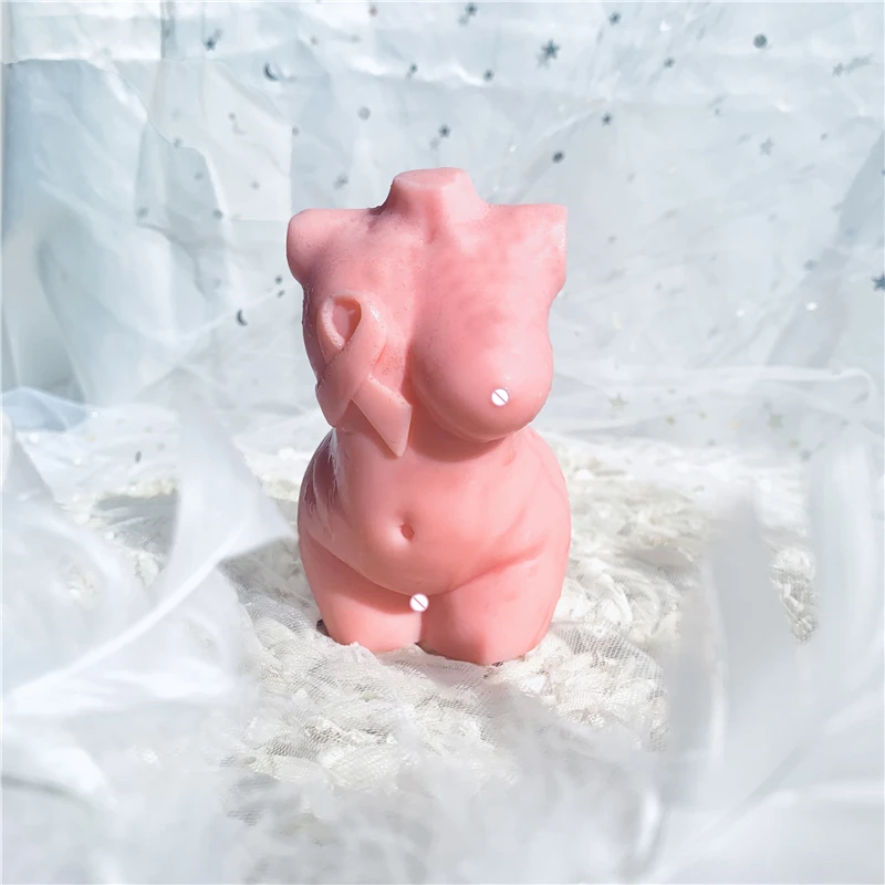 Цементная розовая лента женская форма Ароматизированная соевая человеческая голая изогнутая силиконовая форма для свечи