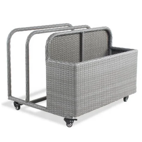 New Design Outdoor Baggage Car Hotel Service Car Restaurant Hand-Woven Rattan Trolley