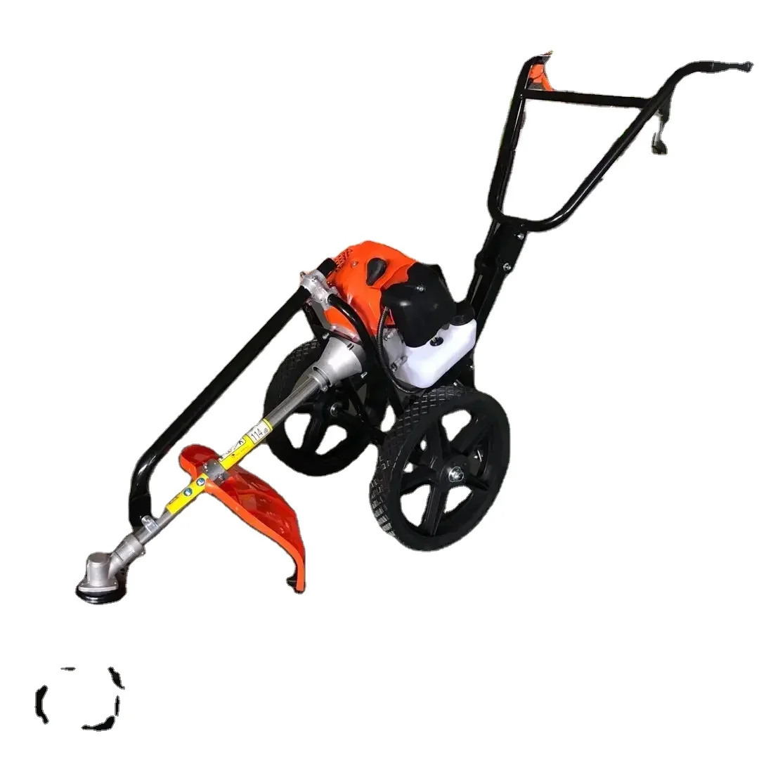 52cc Agricultural Corn Harvesting Machine Hand Push Brush Cutter With Wheel for sale