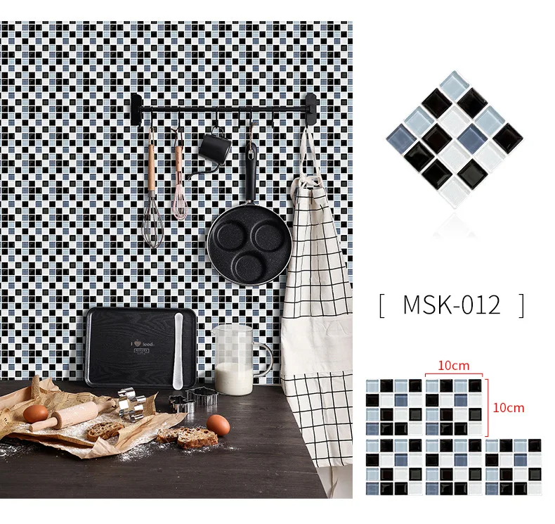 3D PVC Wallpaper Mosaic Wall Sticker for Home Mosaic Kitchen and Bathroom waterproof self-adhesive wallpaper adhesivo de pared