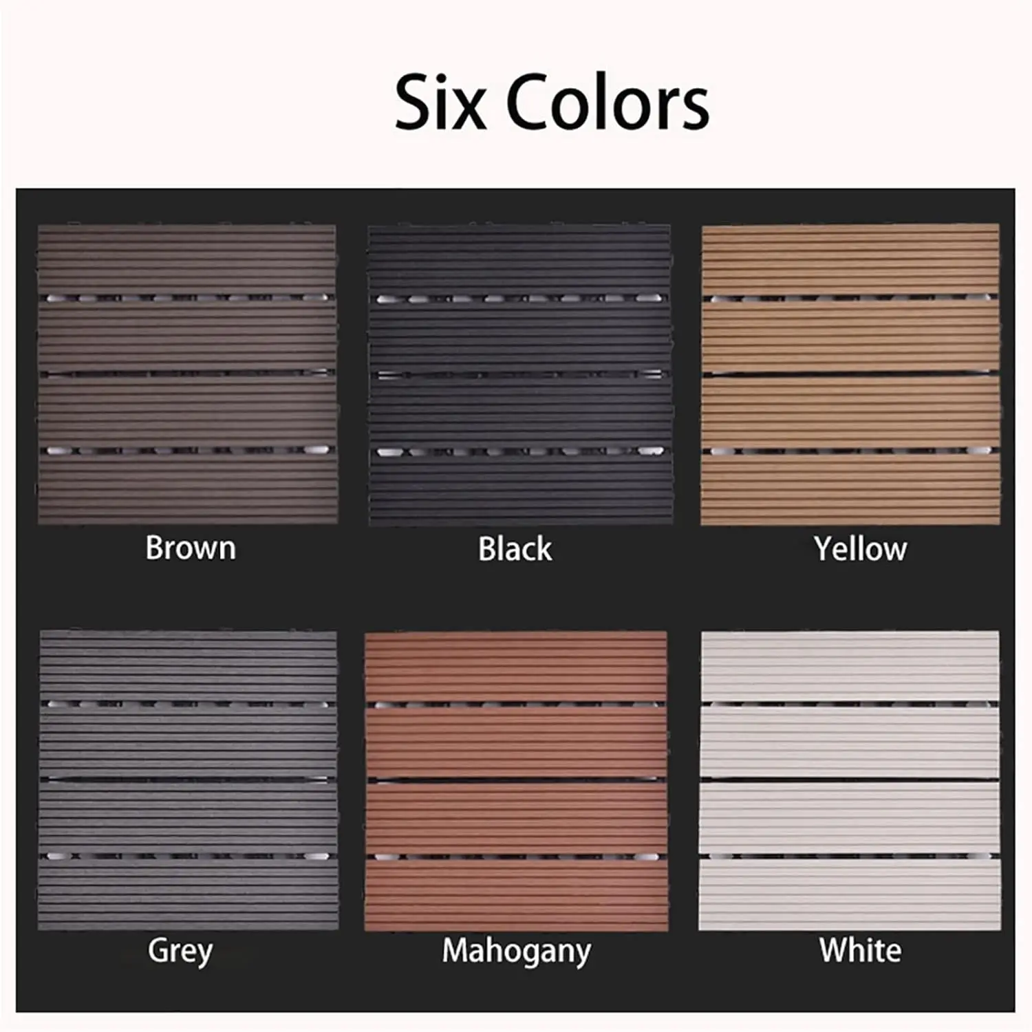 Easy Installation Swimming Pool Wood Plastic Composite DIY WPC Grey Floor Decking Tiles Garden Outdoor