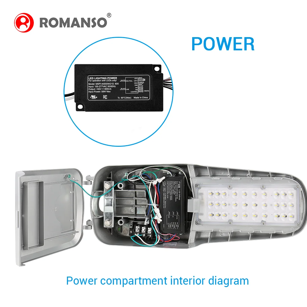 Heavy-duty Cast Aluminum Housing PC Lens Sensor LUMILEDS 5050 Led Road Lighting 70w