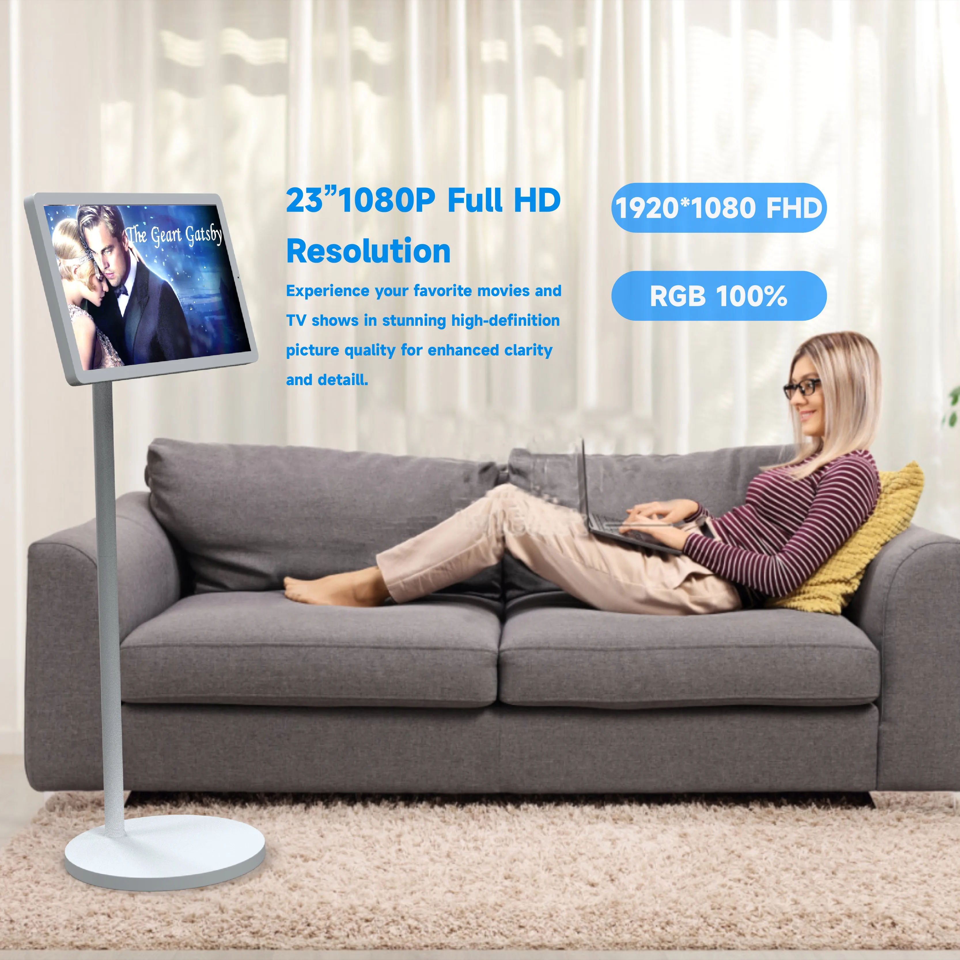 21.5 Inch Multi-scenario Touch TV Learning And Fitness Movable Live Broadcast Machine Advertising Player Live Broadcast Machine