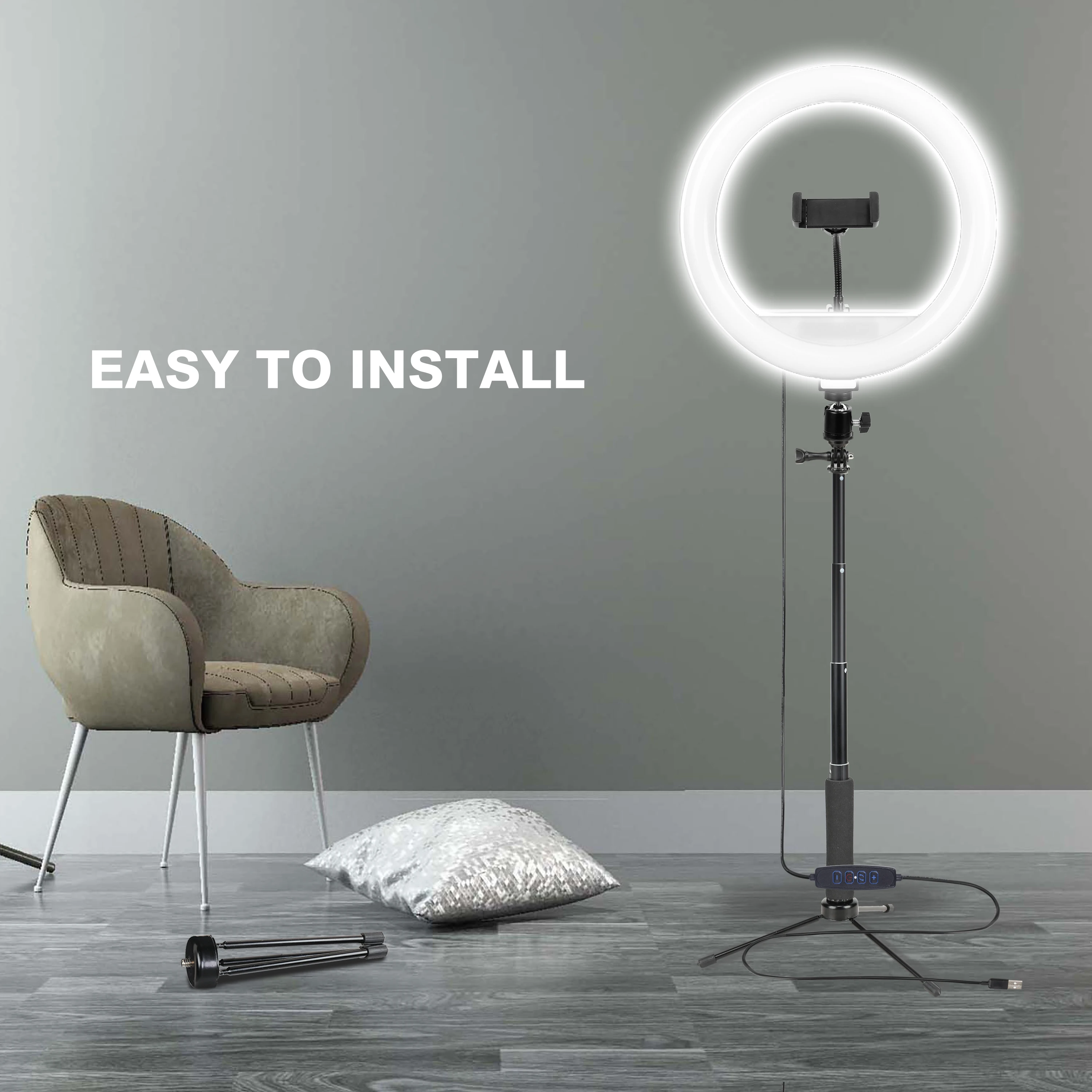 Zomei 10 inch led ringlamp live youtube film makeup ring light with tripod standPhoto Studio Desktop lighting