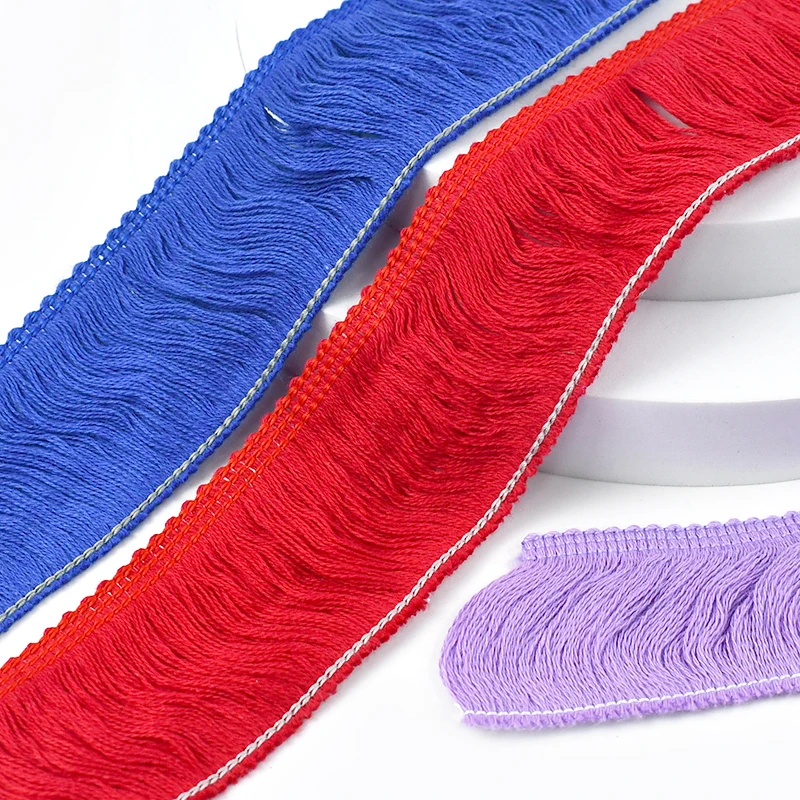 Meetee RC301 38mm DIY Home Textiles Sewing Garment Accessories Tassel Fringe Trim Ribbons Colored Cotton Thread Tassel Lace