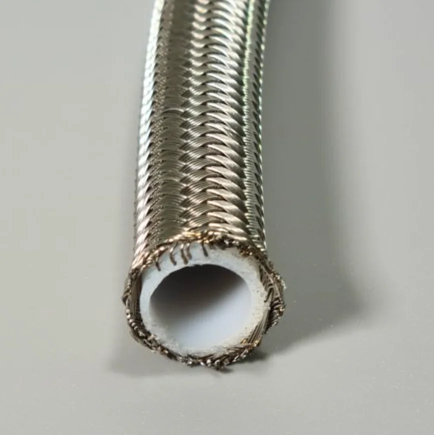 Cheap price O.D 3/4' inch I.D 5/8' inch single wire sus 304 braided ptfe smooth bore hose for wholesale