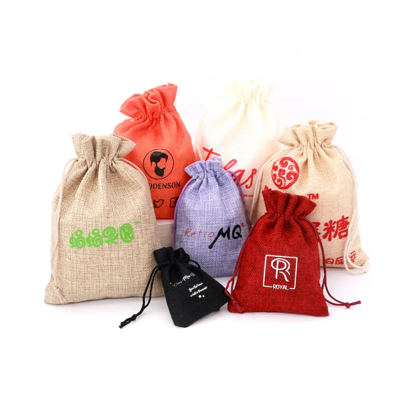 Manufacturer Natural Plain small pouch Burlap customized Jute Bag With Drawstring