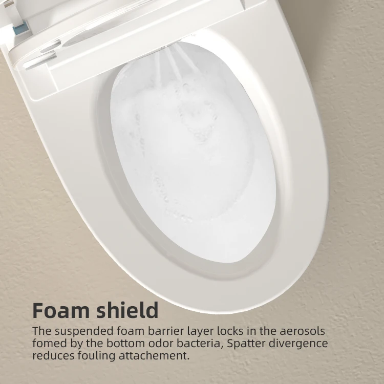 Kidolux Automatic Flush Electric Ceramic Toilet Bowl Floor Mounted Intelligent Bathroom WC Includes Seat Heating WC Smart Toilet