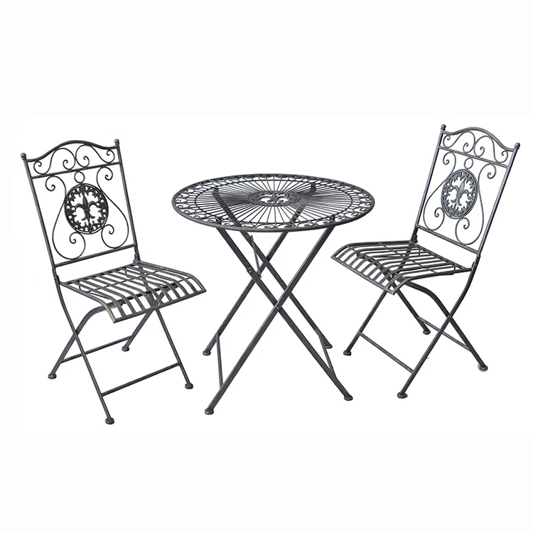 Металлический Набор для бистро, обеденный стол, обеденный стул, садовая мебель
