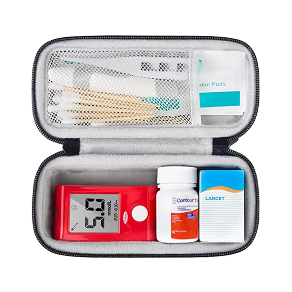 custom EVA blood glucose meter case, Diabetes Carrying Case Organizer kit for Glucose Meter