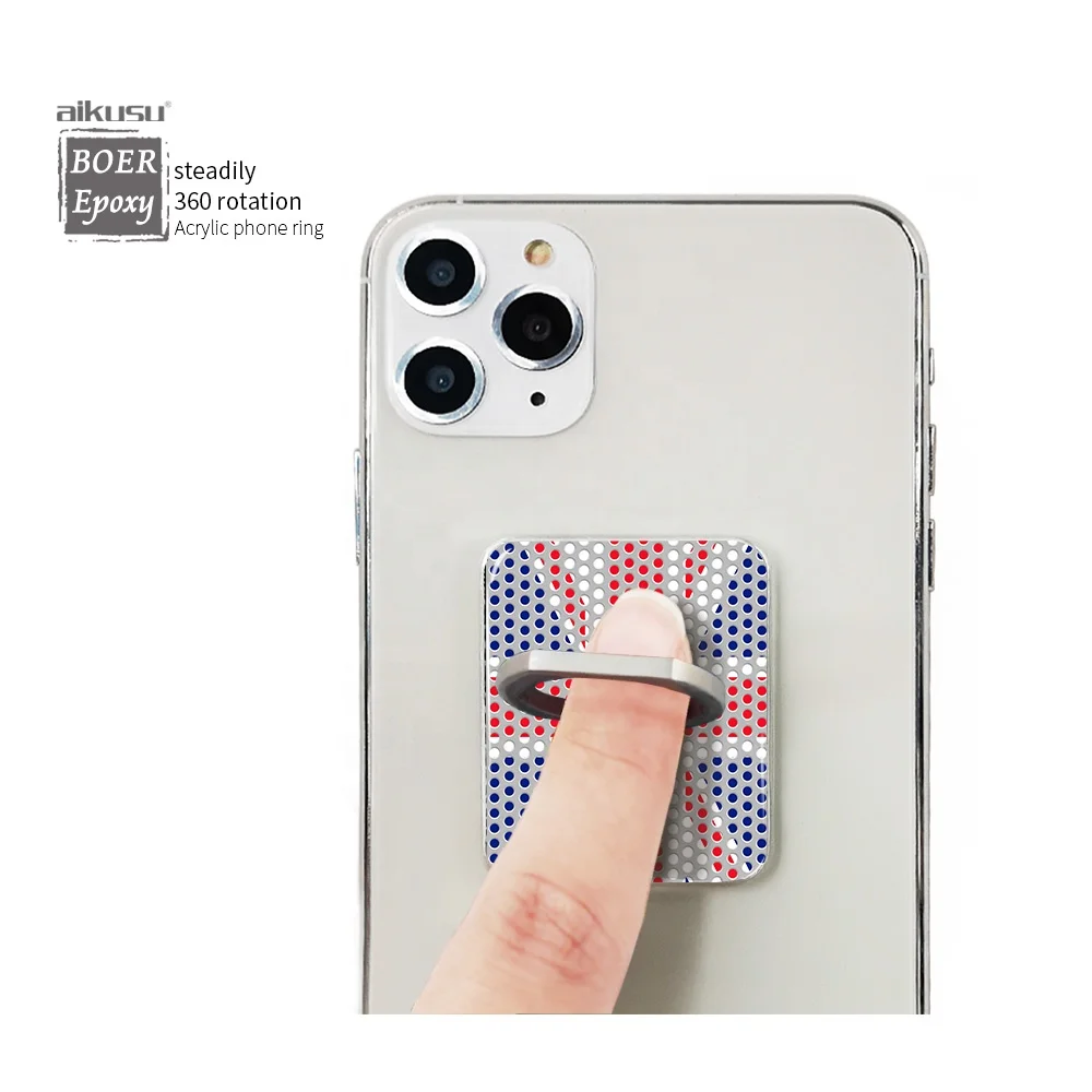 
Acrylic Phone ring stand plastic phone holder custom design epoxy phone ring reusable adhesive 