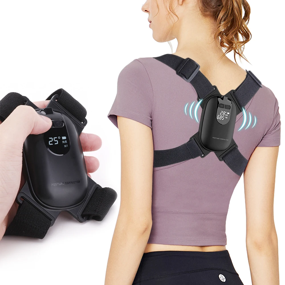 Intelligent Upper Back Clavicle Brace Smart Sensor Vibration Adjustable Shoulder Straightener Posture Corrector