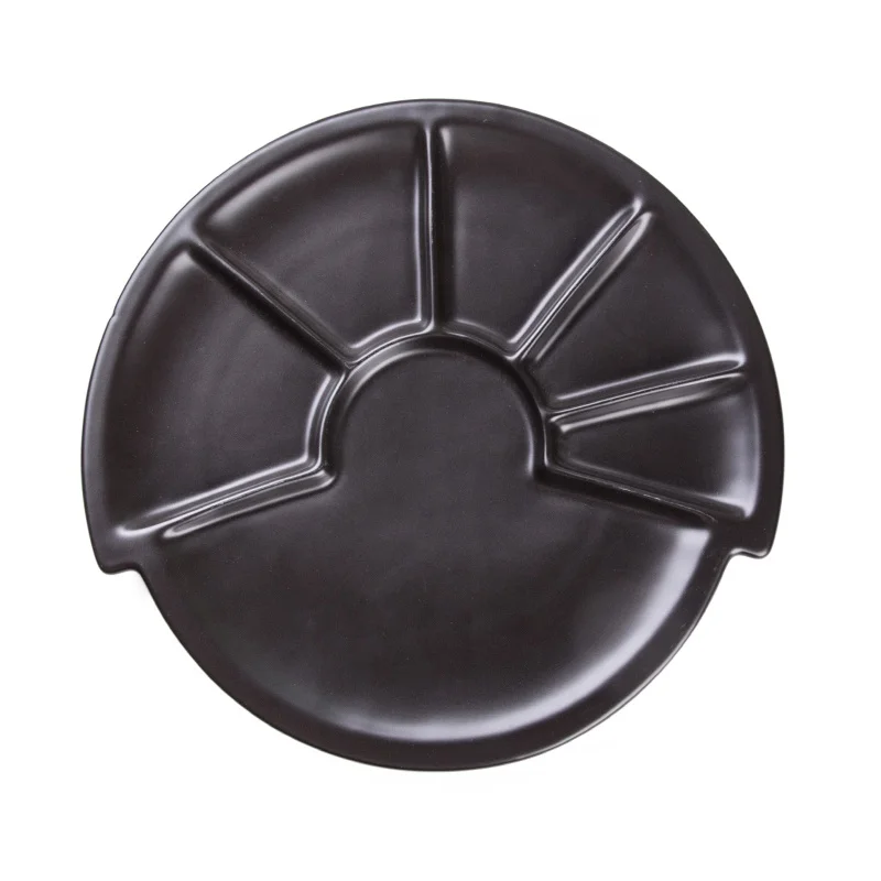 
Porcelain Appetizer Serving Tray 6 Compartment Round Divided Serving Platter for Parties Chips & Dip Snack Home Restaurant 