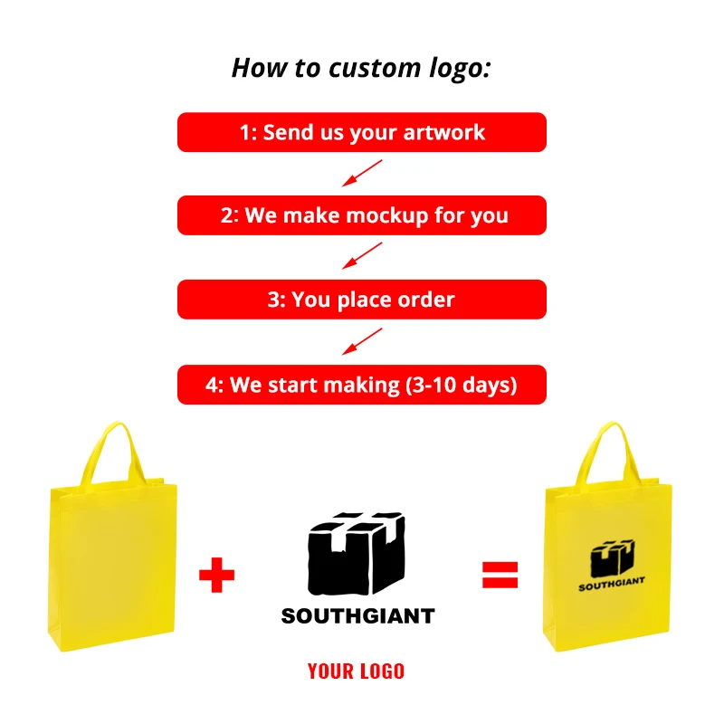 
Customized Print Promotional Recycle Fabric PP Non-woven Shopping Bag with Logos 