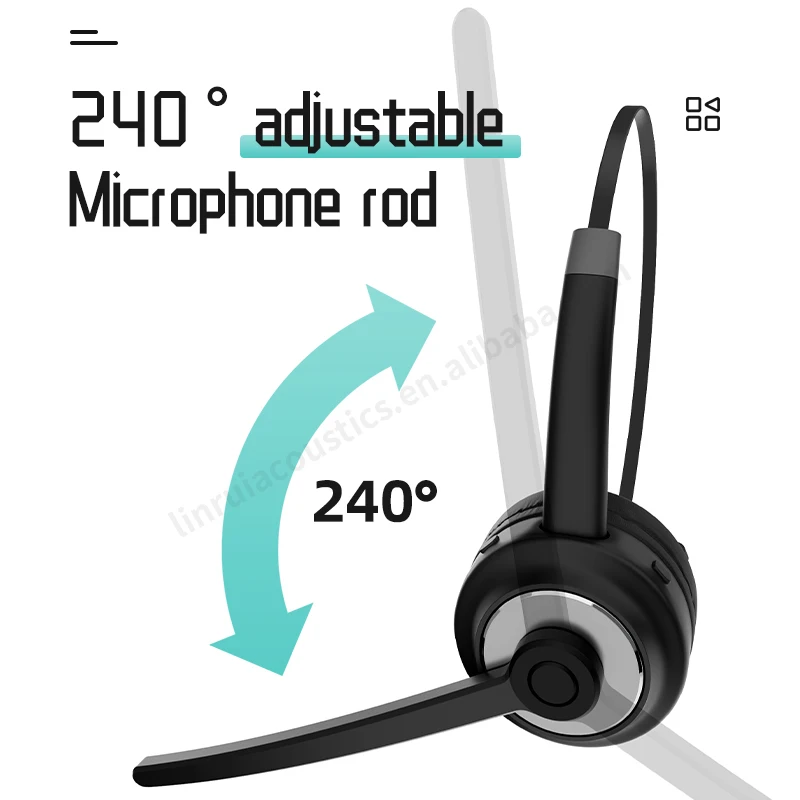 Comfortable wireless with microphone business noise cancelling BT V5.0 headset office mono headset call center  traffic headset