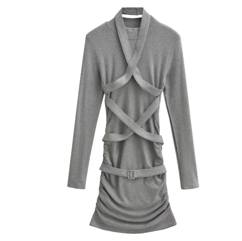 Runwaylover 2506 Cross Over 2024 Ladies Fashion A-Line Casual Dress